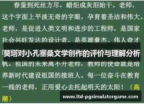 莫塔对小孔塞桑文学创作的评价与理解分析
