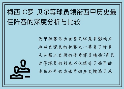 梅西 C罗 贝尔等球员领衔西甲历史最佳阵容的深度分析与比较